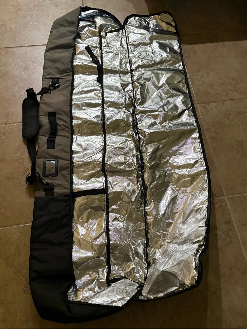 DAUSROOB Snowboard Travel Bag Outdoors Insulated Carry Bag W/strap Black/gray